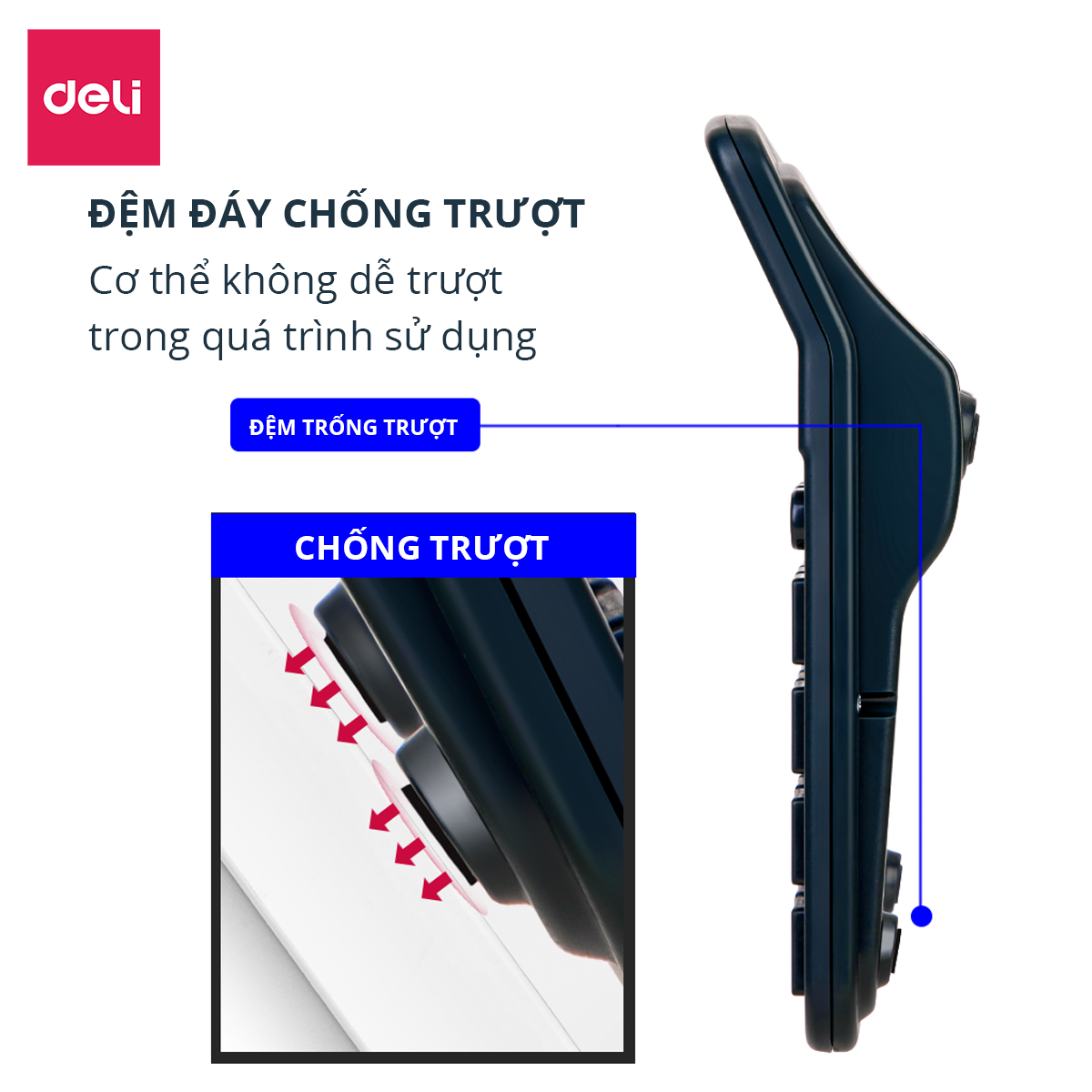 Máy Tính Để Bàn 12 Số Deli - Phù Hợp Kinh Doanh Văn Phòng Tính Chính Xác Cao Tiện Lợi - E837 TE837C