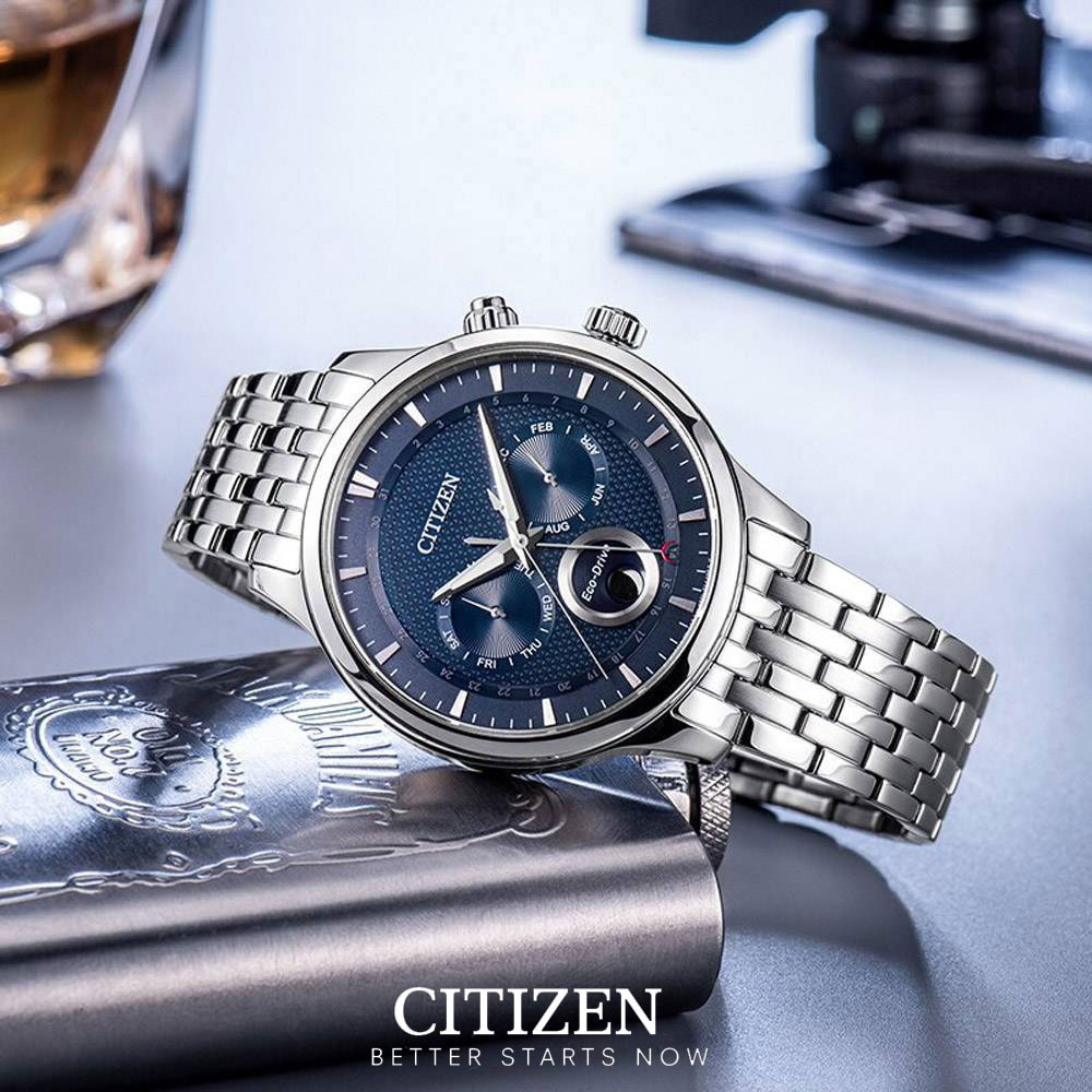 Đồng Hồ Nam Citizen Dây Thép Không Gỉ AP1050-56L - Mặt Xanh