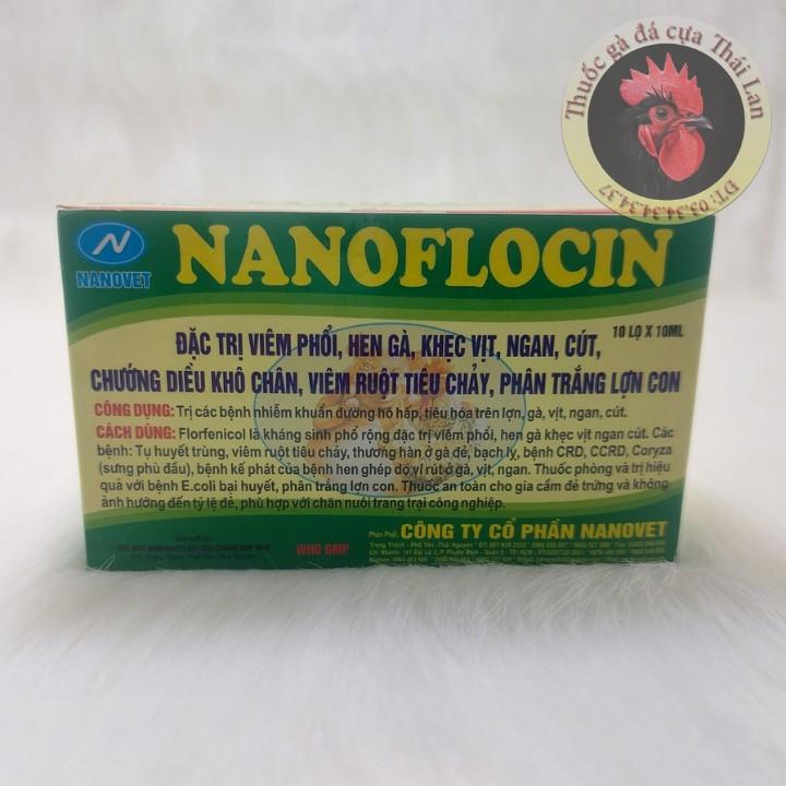 COMBO 3 LỌ - NANOFLOCIN (viêm phổi , hen gà , khẹc vịt , ngan , cút , chướng diều khô chân , tiêu chảy) mỏi lọ / 10 ml