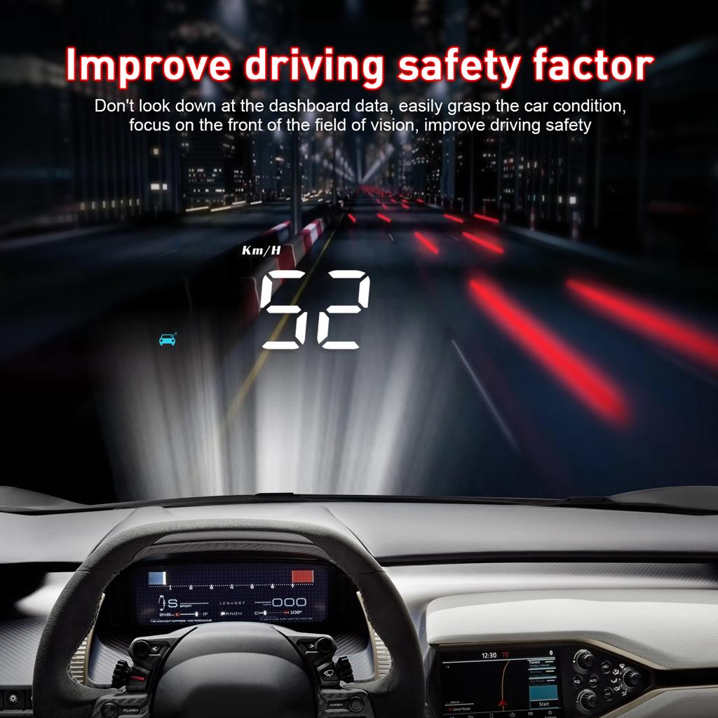 M8 Head up Display Smart OBD2 HUD Auto Digital Meter Port Warning Alarm System