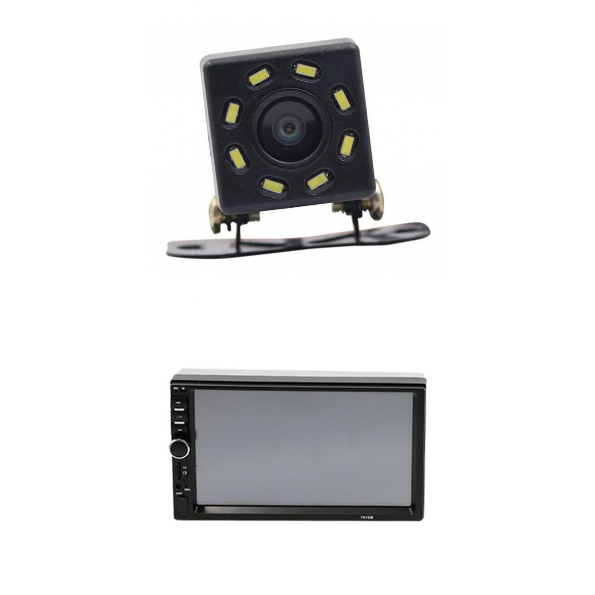 2 Din 7'' Touch Screen Car  + 8 LED Rear View Camera Parking