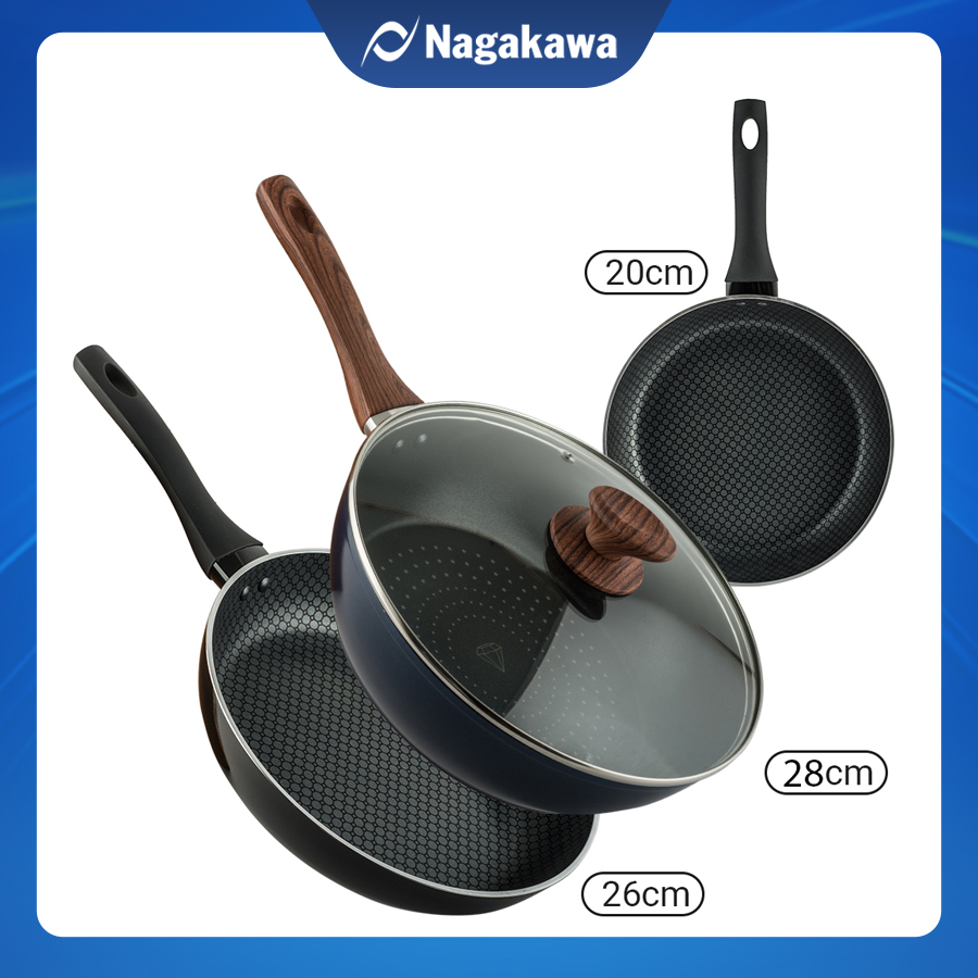 Bộ Chảo Đa Năng Đáy Từ Nagakawa NAEC202628 - Hàng Chính Hãng