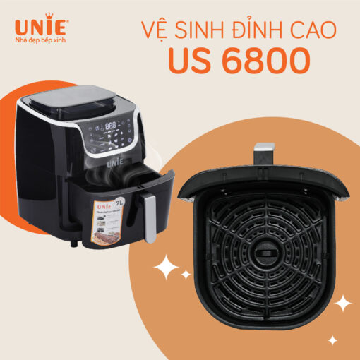 Nồi chiên hơi nước kết hợp nướng hấp UNIE Steam US6800 công suất - Hàng chính hãng