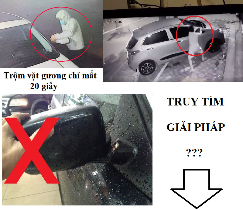 Túi Chống Trộm Gương Xe Hơi (Combo 2 túi)  - Bản Nâng Cấp x2 Lõi Thép Chống Cắt - Trộm không dám bẻ gương