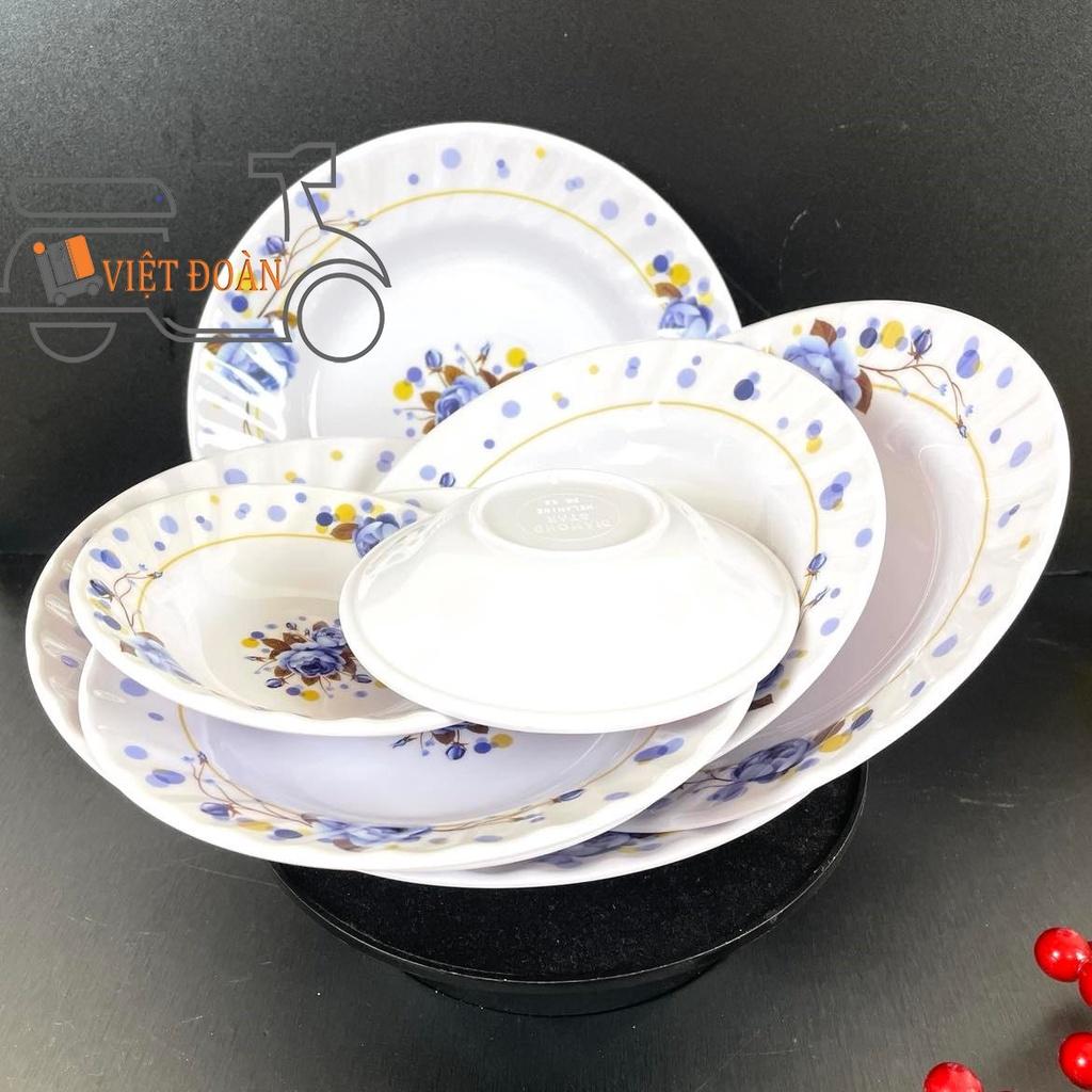 Dĩa MECA SÂU LỒNG - HÀNG VIỆT NAM CHẤT LƯỢNG CAO, hoa văn sang trọng NHIỀU SIZE , MÀU XANH