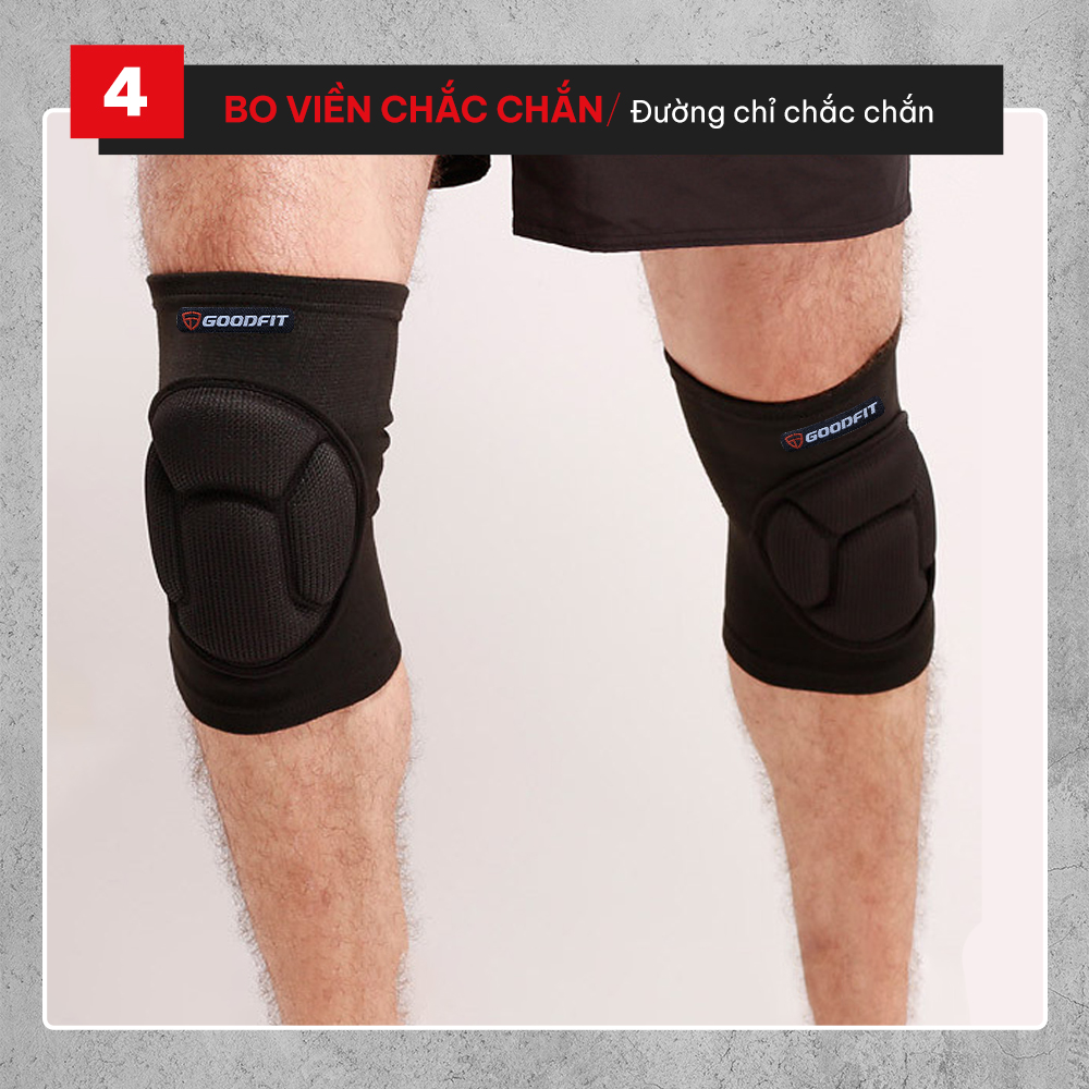 Bó gối thể thao chính hãng GoodFit GF524K có đệm đầu gối, co giãn đa chiều