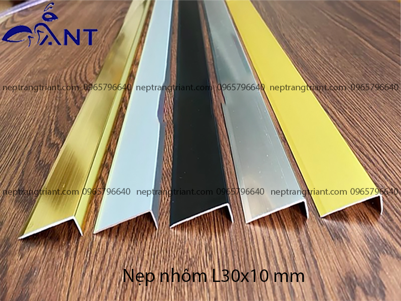 Nẹp nhôm L30x10 mm - Nẹp nhôm chữ L - Nẹp trang trí ANT