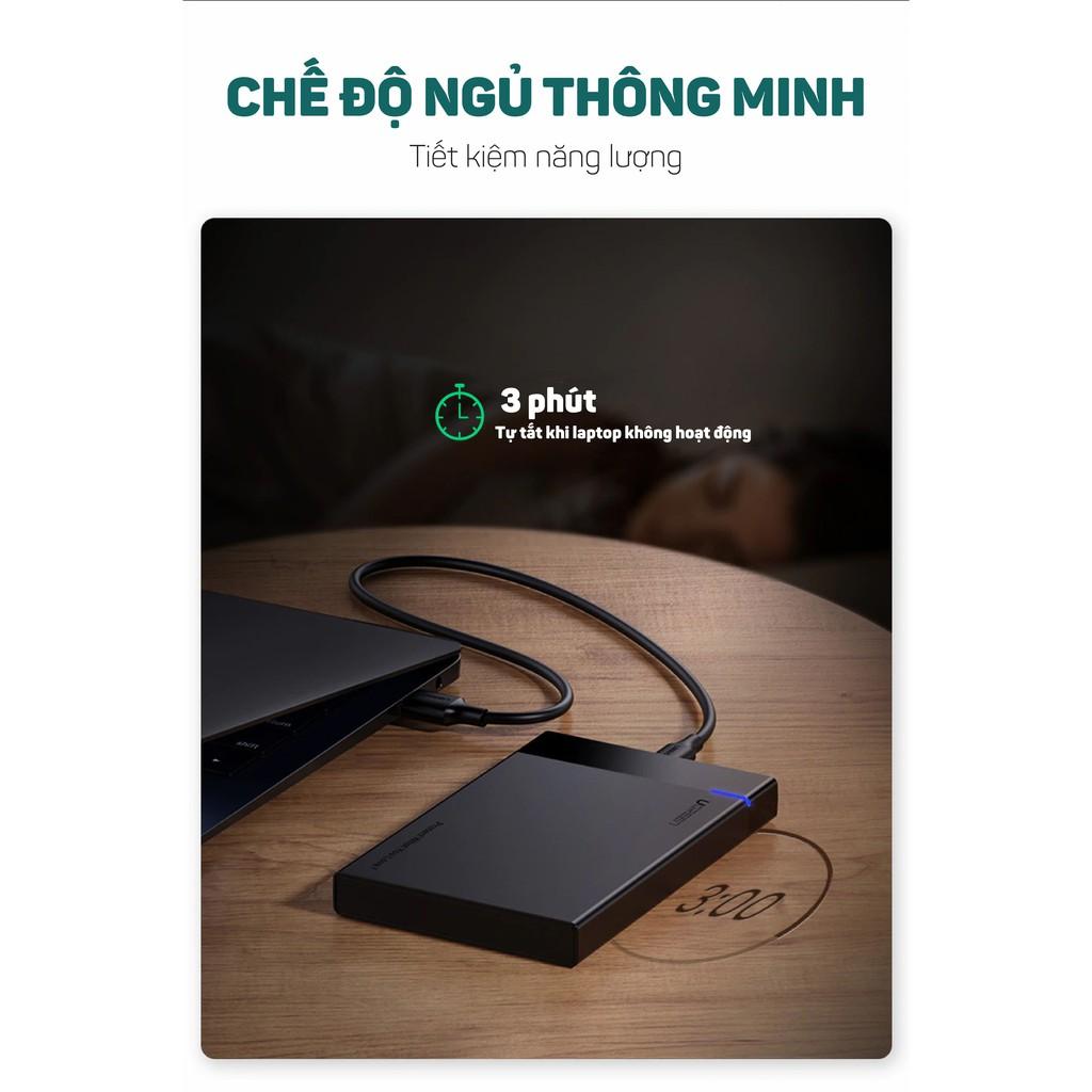 Hộp đựng ổ cứng 2.5 inch SSD, HDD hỗ trợ 6TB,chuẩn SATA UGREEN US221 vỏ nhựa ABS - Hàng chính hãng