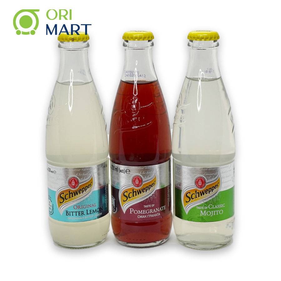 COMBO 3 VỊ NƯỚC UỐNG KHÔNG CỒN SCHWEPPES (CHAI THỦY TINH 250ml)