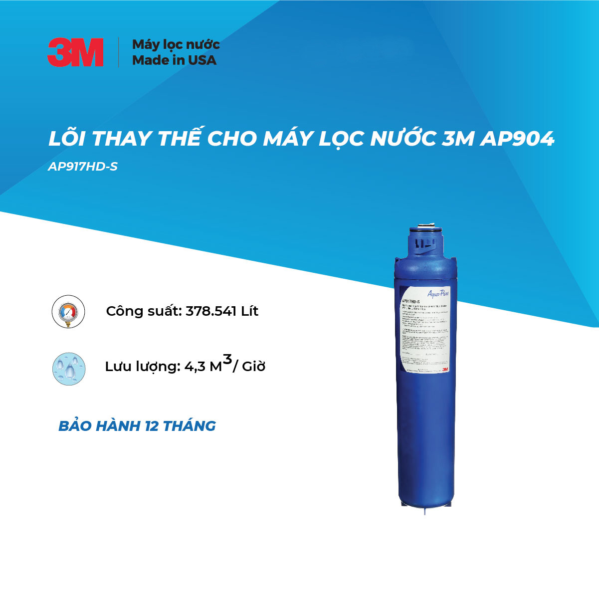 Lõi Lọc Dành Cho Hệ Thống Lọc Tổng 3M AP904 (3M AP917HD-S) - Hàng Chính Hãng 3M