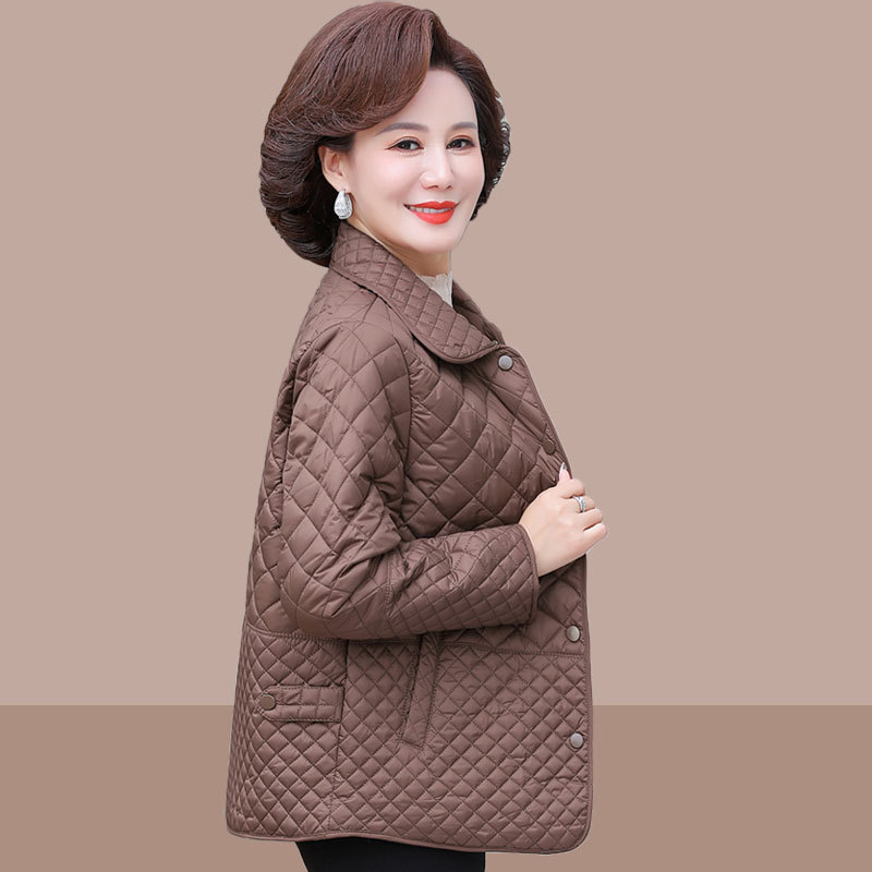 Áo Khoác Cotton Dáng Ngắn Mùa Thu Đông Cho Mẹ AK17 - Hàng Quảng Châu Cao Cấp