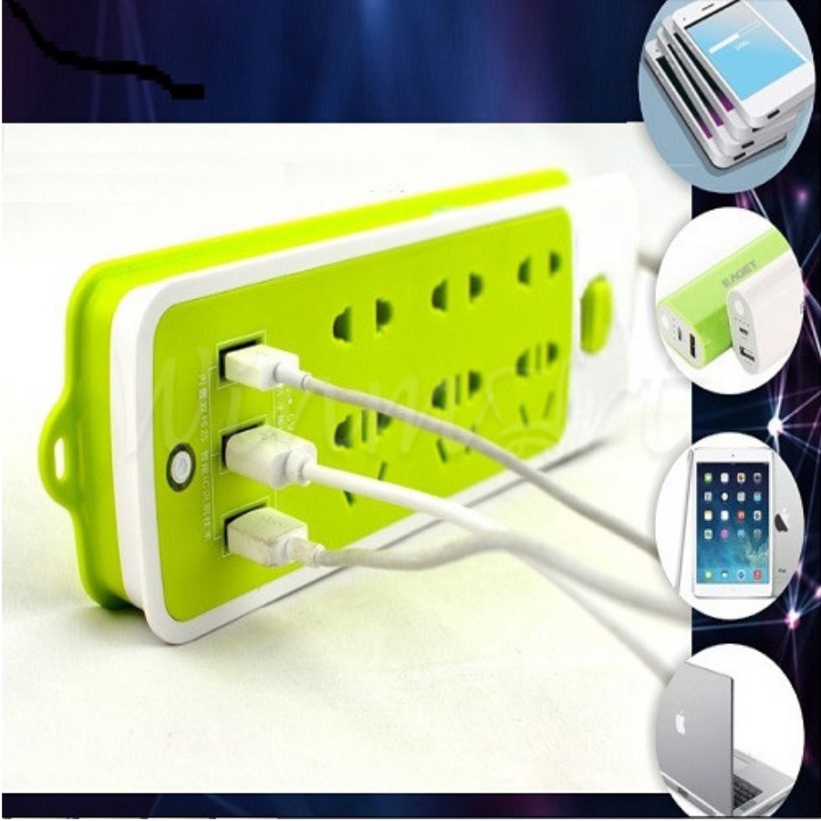 Ổ Cắm Điện Đa Năng Chống Giật – Sạc Trực Tiếp – Tiết Kiệm Điện – Bộ Ổ Cắm Điện Xanh Lá Cao Cấp - HENRYSA