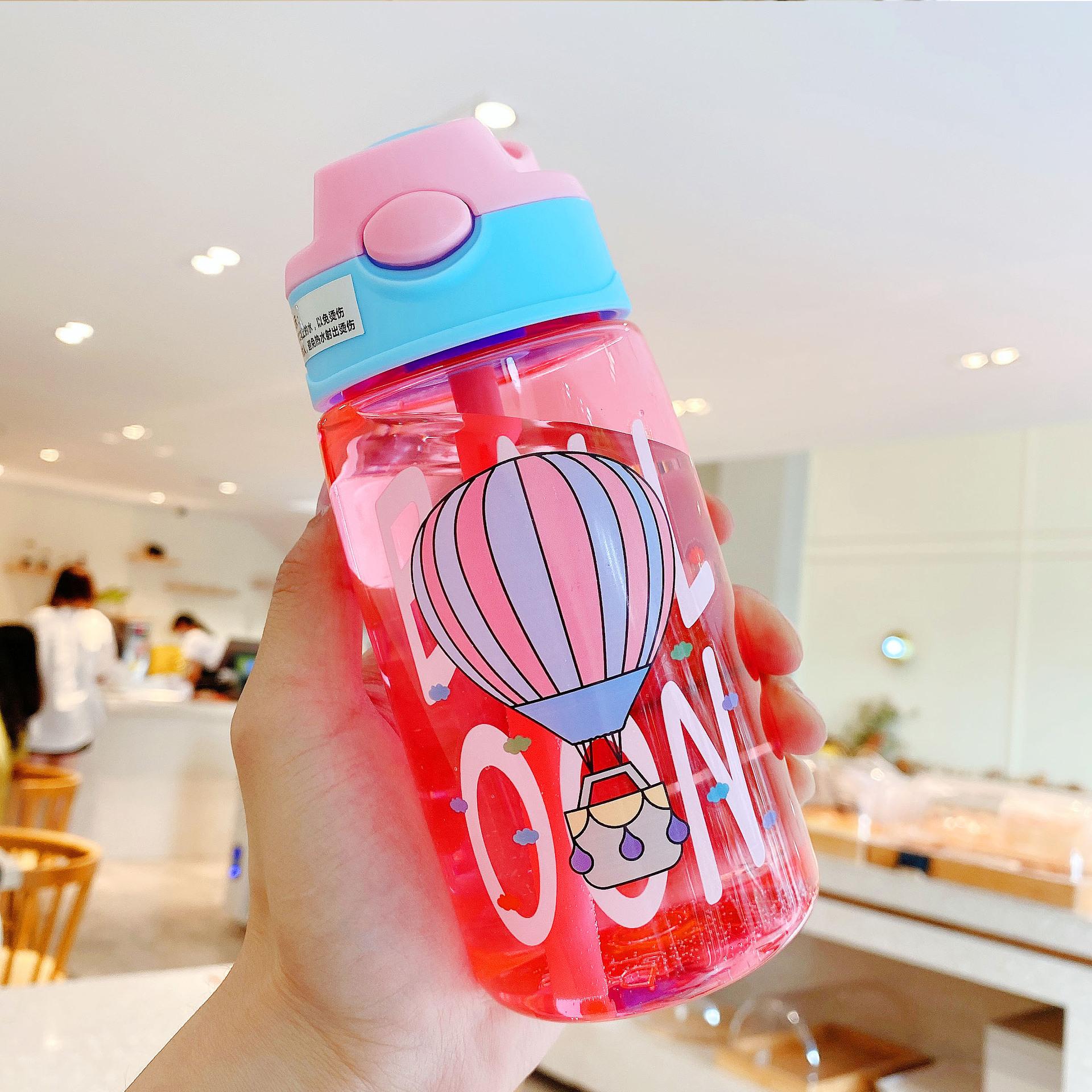 Họa Tiết Hoạt Hình Dễ Thương Di Động Trẻ Em Trẻ Em Bình Tập Uống Mẫu Giáo Straw Cup Nhỏ Bé Trai Sáng Tạo Vịt Mỏ Nhựa Chai Nước