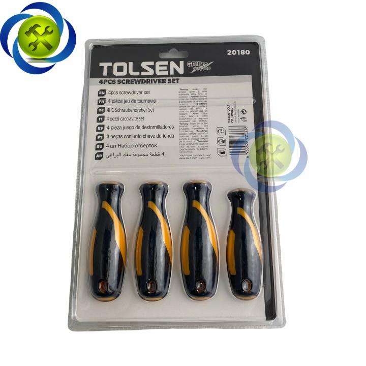 Bộ vít Tolsen 20180 4 cây chiều dài thân vít 100mm