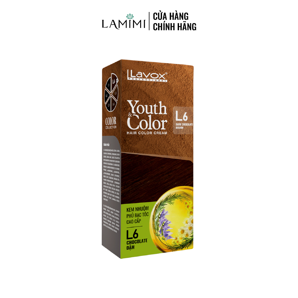 Nhuộm Phủ Bạc Cao Cấp Lavox 60ml x 2 - L6 - Nâu Chocolate