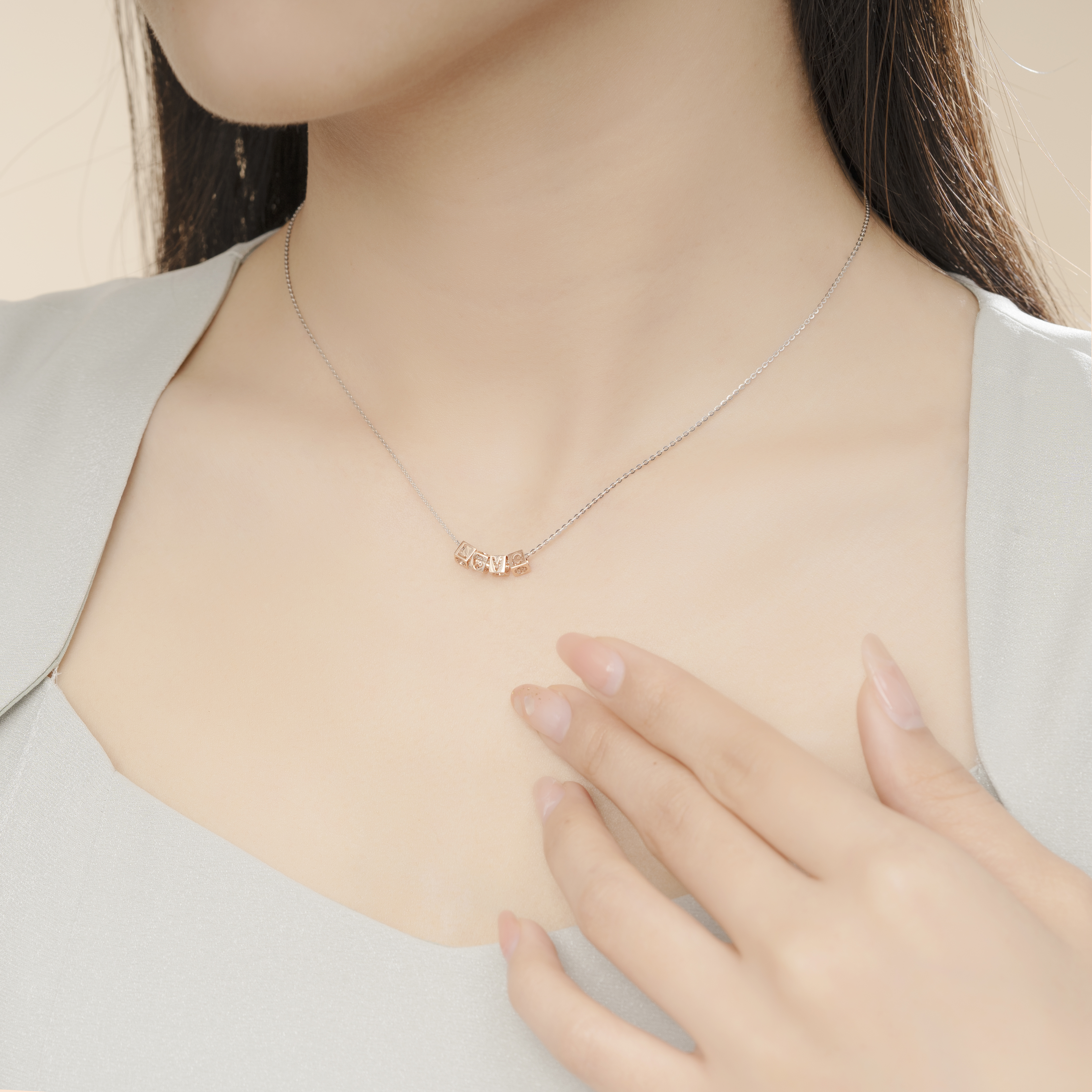 Dây Chuyền Vàng Tây 14k DCMAMD618 Huy Thanh Jewelry