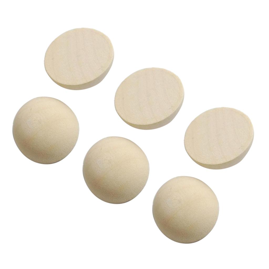 2x100Pcs Half Ball Natural Unfinished Wood for Jewelry Making DIY Craft 15mm
