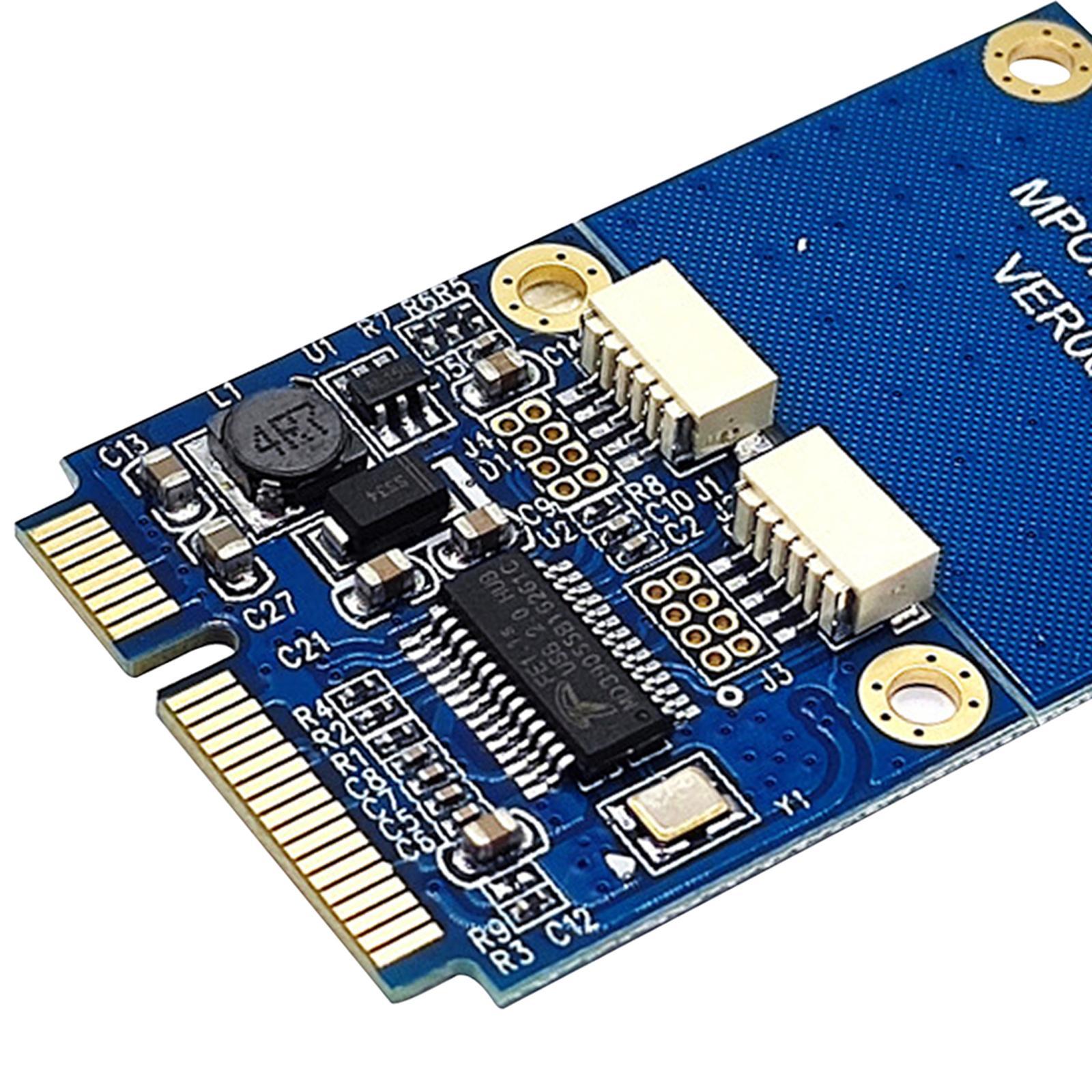 Mini Pci-E to USB Adapter Card Connector 5 Pin 2 Dual Port Female USB 2.0 for Winxp/2003/Vista/2008/7/8/10 /1132/ 64Bit/Linux