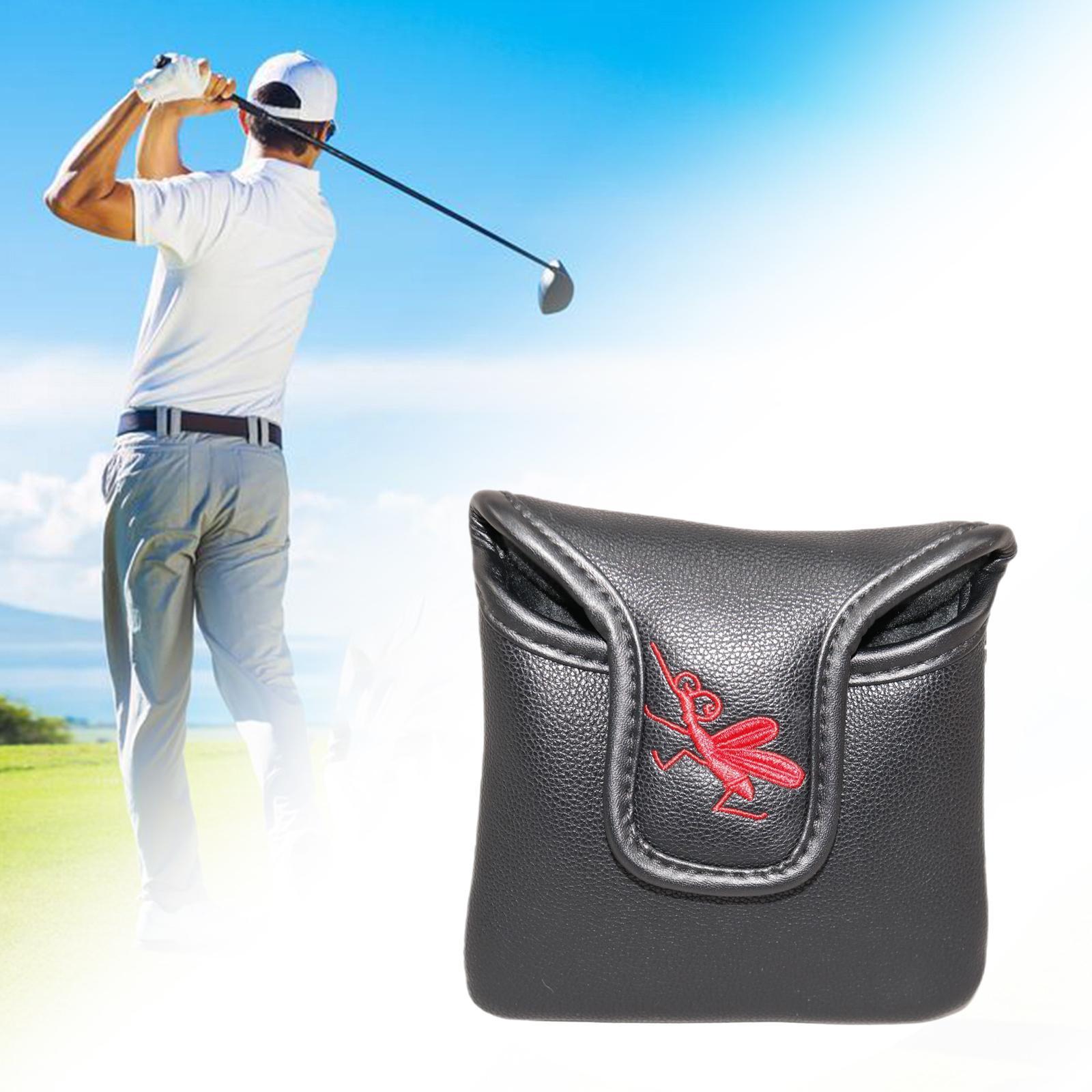 Golf Mallet Putter Head Cover PU Leather Plush Inner Lining Protection Guard