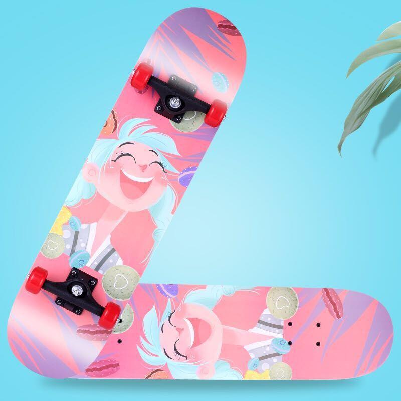 Ván Trượt Thể Thao, Ván Skateboard Mini Trẻ Em Họa Tiết Hoạt Hình Đẹp Chắc Chắn Dài 80x20 cm Cho Bé