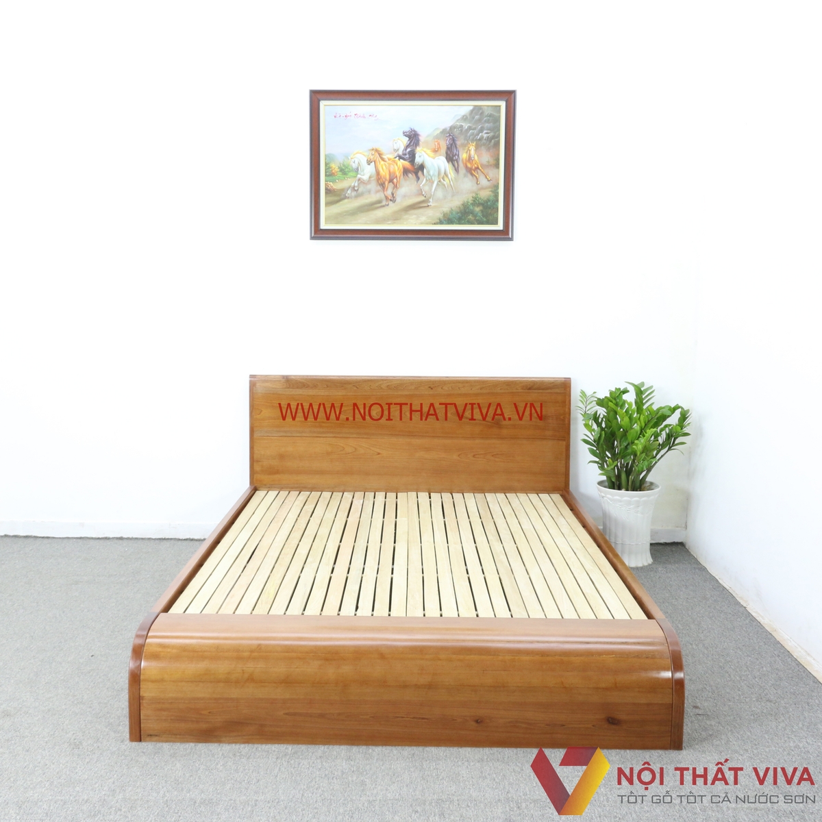 Giường Ngủ Cong Chữ S Gỗ Xoan Đào Tự Nhiên Cao Cấp Đẹp Hiện Đại