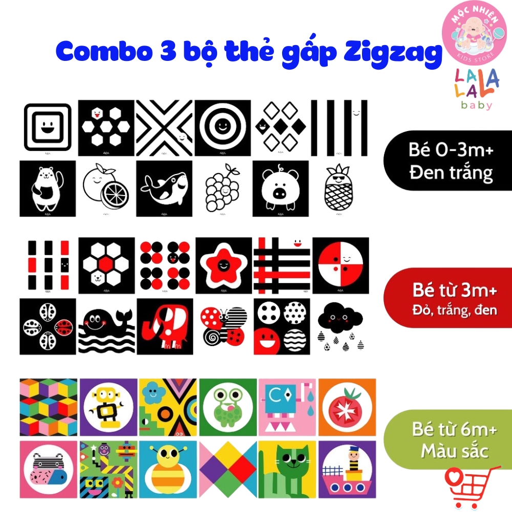 Bộ Thẻ Zigzag Kích Thích Thị Giác Trí Não Cho Trẻ Sơ Sinh - Lalala Baby