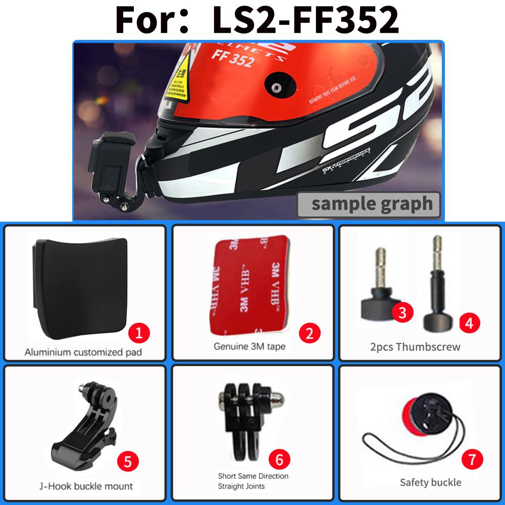 Tuyu Premium Tùy chỉnh mũ bảo hiểm xe máy LS2 MX701 FF801358 Luminium Chin Mount cho GoPro Hero10 Insta360 x2 3 Phụ kiện DJI