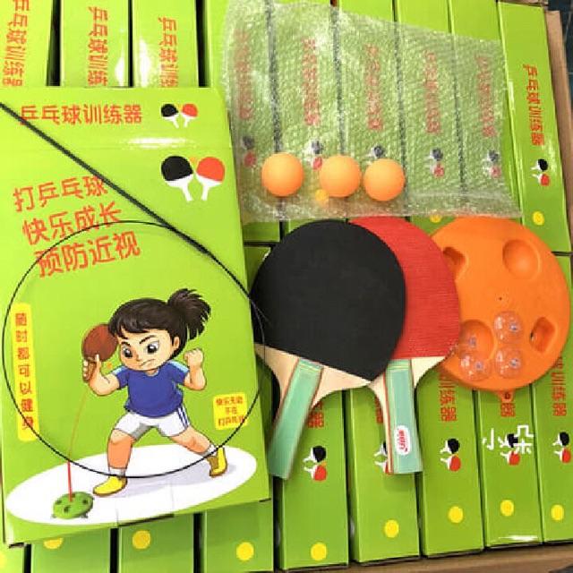 Bóng bàn phản xạ cho bé vợt gỗ - đồ chơi thể thao lắc lư tập luyện phản xạ tốt trẻ em