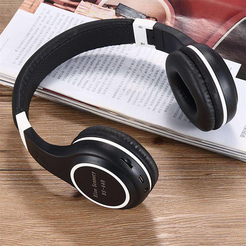 Folding Stretch Stereo Earphones Wireless Bluetooth Headset Headphone Black
