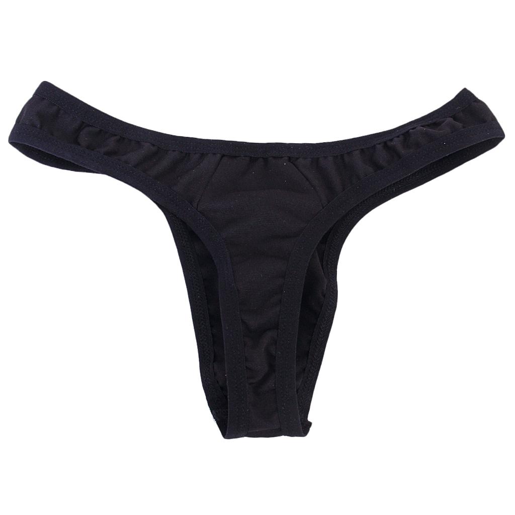 Stretch Men Black Pouch G-string Contour Thong Jockstrap Comfy Panty Briefs