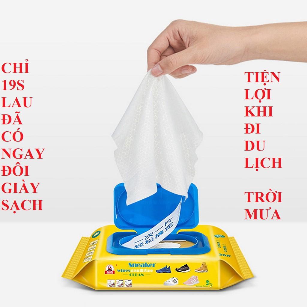 Giấy lau giày khăn lau giày giấy lau giày thần thánh khăn giấy lau giày 30 cái hàng chính hãng