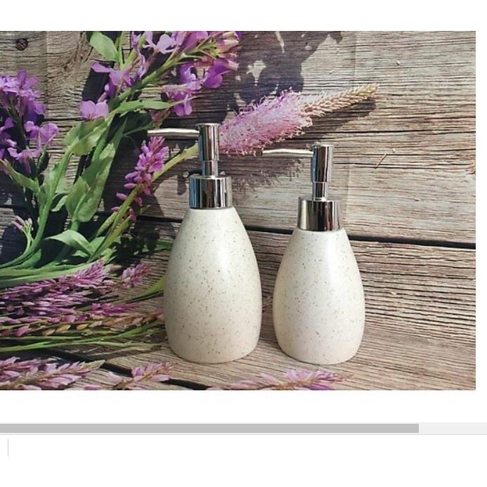 Bình xịt đựng sữa tắm, dầu gội, dầu xả, nước rửa tay,...bằng gốm sứ Bát Tràng