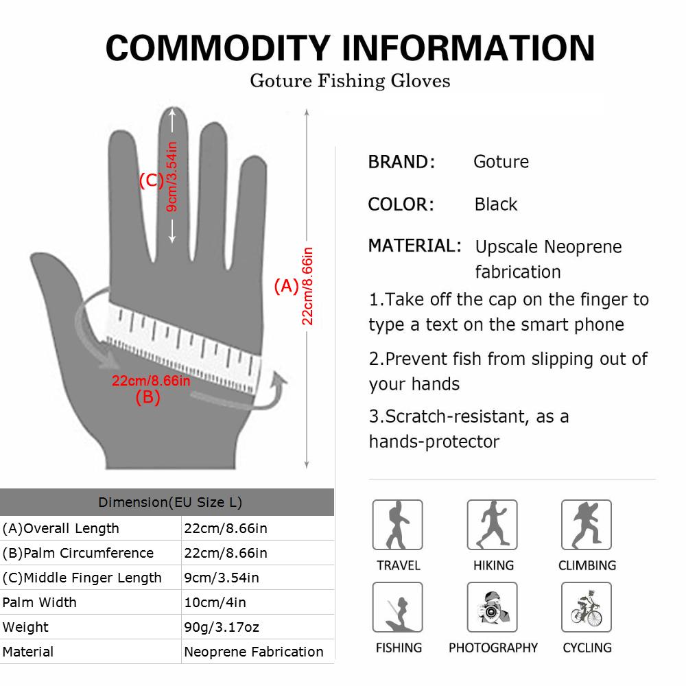 Goture Mùa Đông Băng Găng Tay Chống Thấm Nước Đầy Đủ/Ngón Dành Cho Nữ/Nam Câu Cá Đi Xe Đạp Xe Thể Thao Ngoài Trời