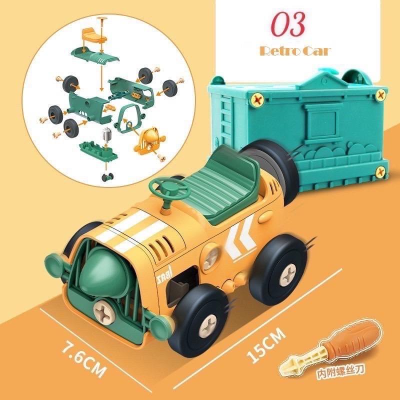 Bộ 4 xe quân sự tháo lắp: máy bay xe kéo xe lửa tàu thủy- chạy pin giúp bé rèn luyện sự tỉ mỉ khéo léo kiên nhẫn