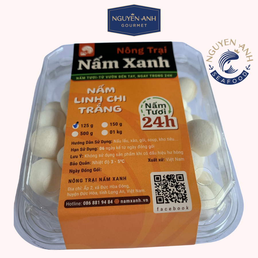 Nấm linh chi trắng tươi 125g nông trại Nấm Xanh [Chỉ giao HCM]