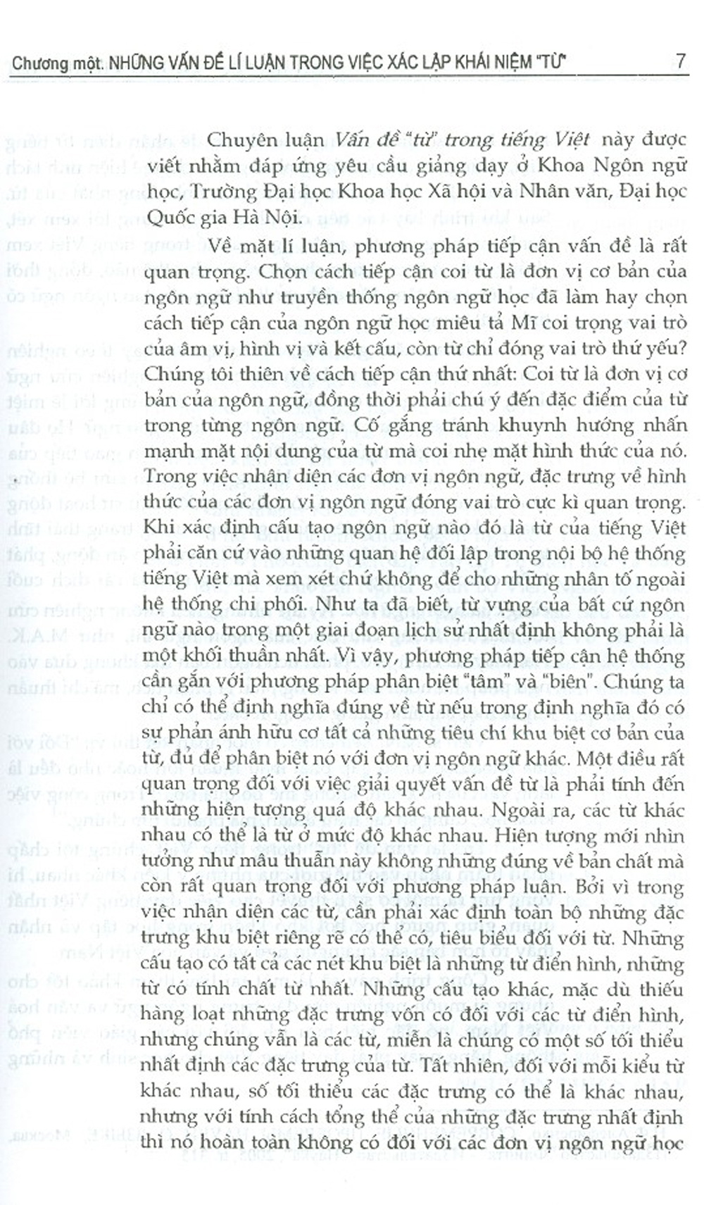 Vấn Đề &quot;Từ&quot; Trong Tiếng Việt