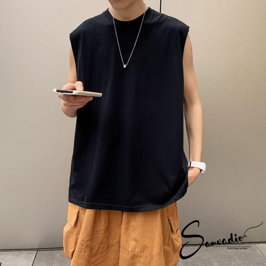 Áo ba lỗ nam SANVADIO Áo thun nam 3 lỗ TankTop form rộng co giãn mùa hè