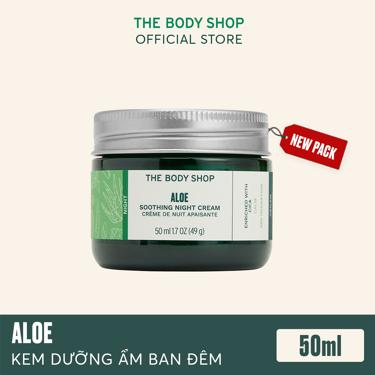 Dưỡng Da Ban Đêm The Body Shop Night Cream Soothing Aloe 50ml