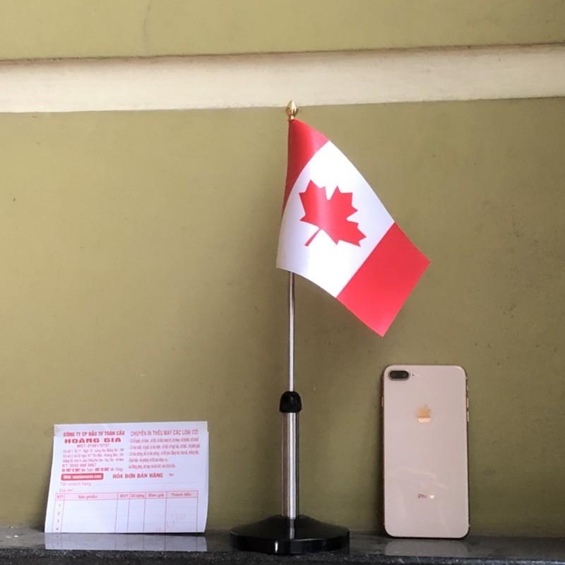 Cờ để bàn inox đen đơn Quốc kỳ Canada