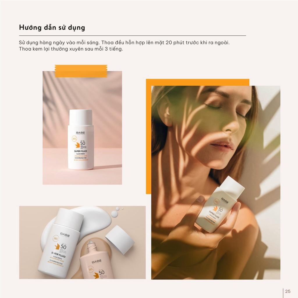 Kem chống nắng phổ rộng BABE Super Fluid Sunscreen SPF50 50ml
