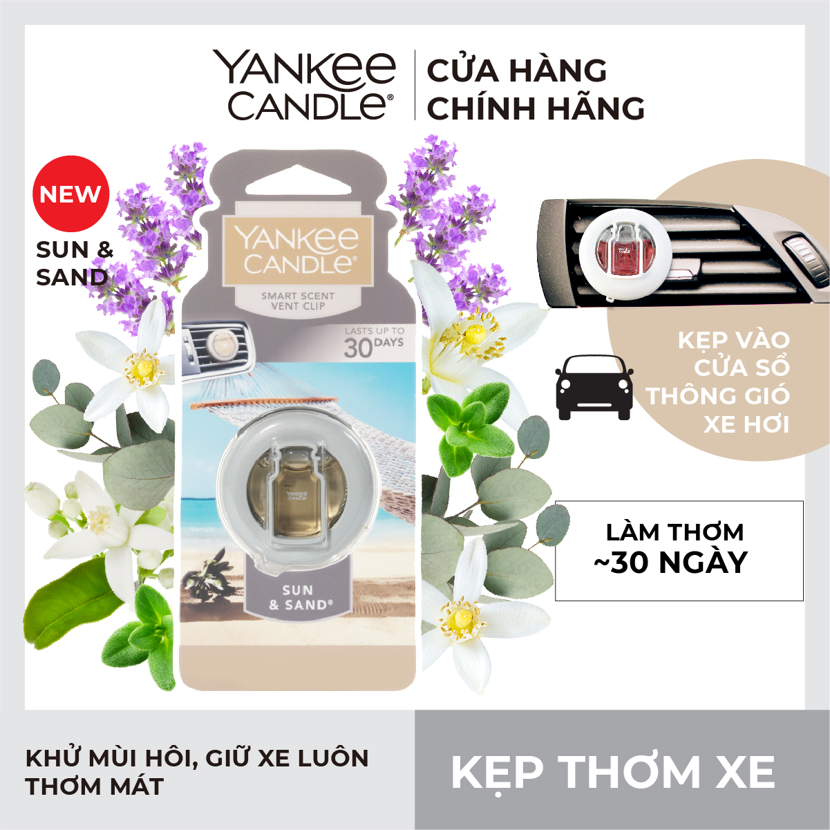 Kẹp thơm xe Yankee Candle - Sun & Sand