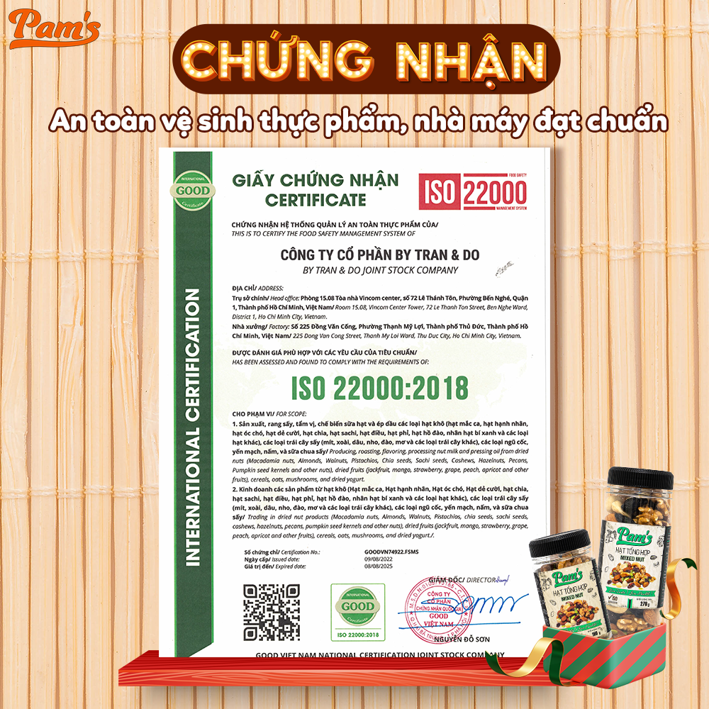 Combo 3 Hũ Ngũ Cốc Mix 6 Loại (Macca + Hạnh Nhân + Điều + Nhân Óc Chó + Hạt Bí + Nho Úc) Pam's