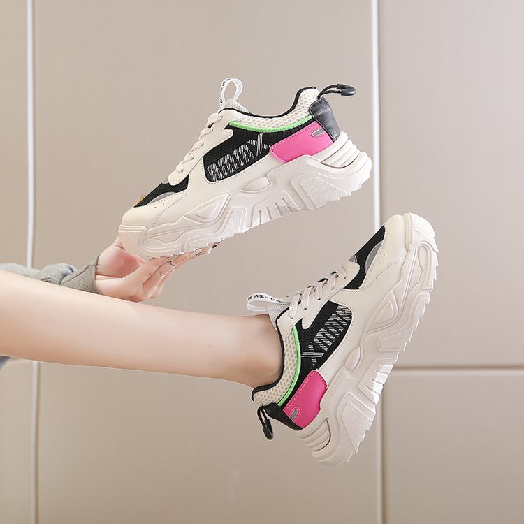 Giày MWC 0606 - Giày Thể Thao Nữ Đế Cao, Giày Sneaker Vải Phối Màu Năng Động Cá Tính