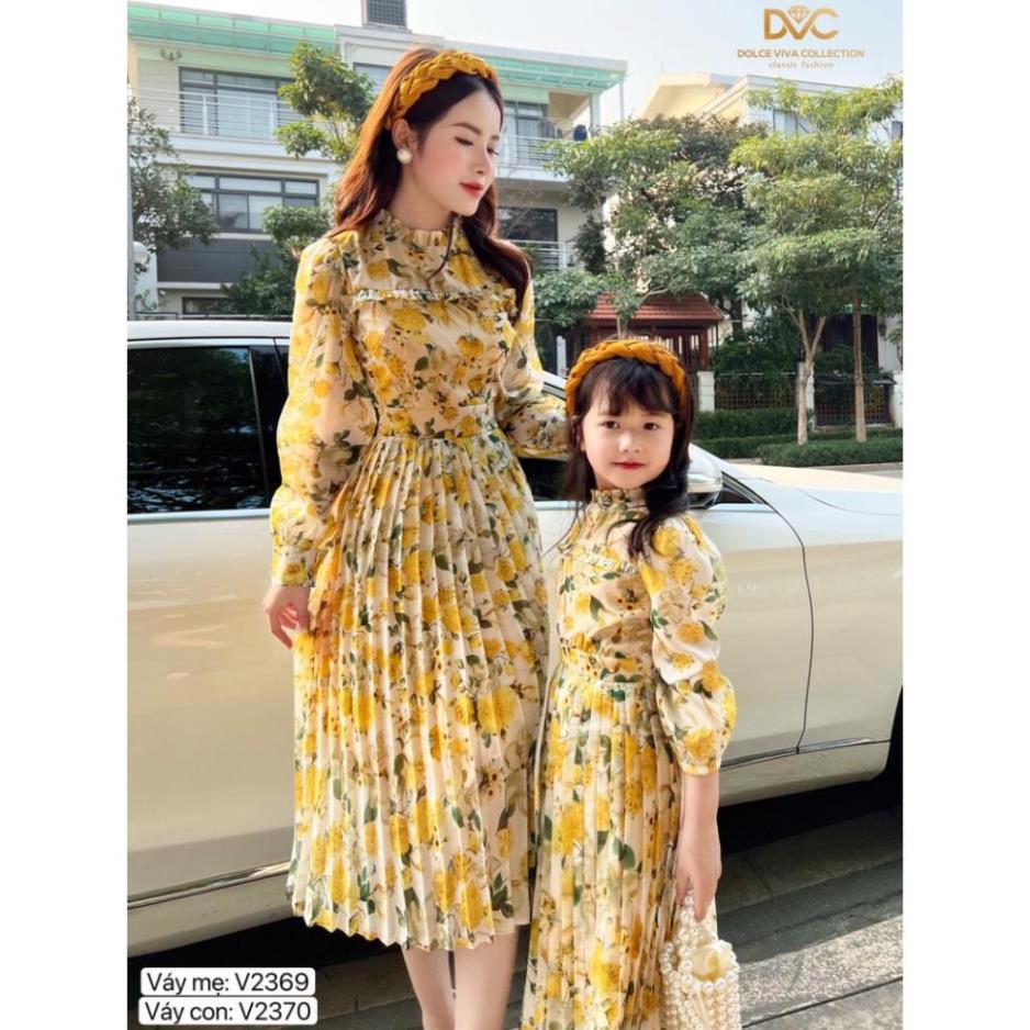 Combo váy hoa dập li mẹ và bé - DOLCE VIVA COLLECTION