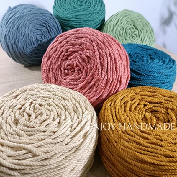 Dây thừng macrame cotton TÔNG NÓNG 3 xoắn, 3mm / 5mm, 0.5kg