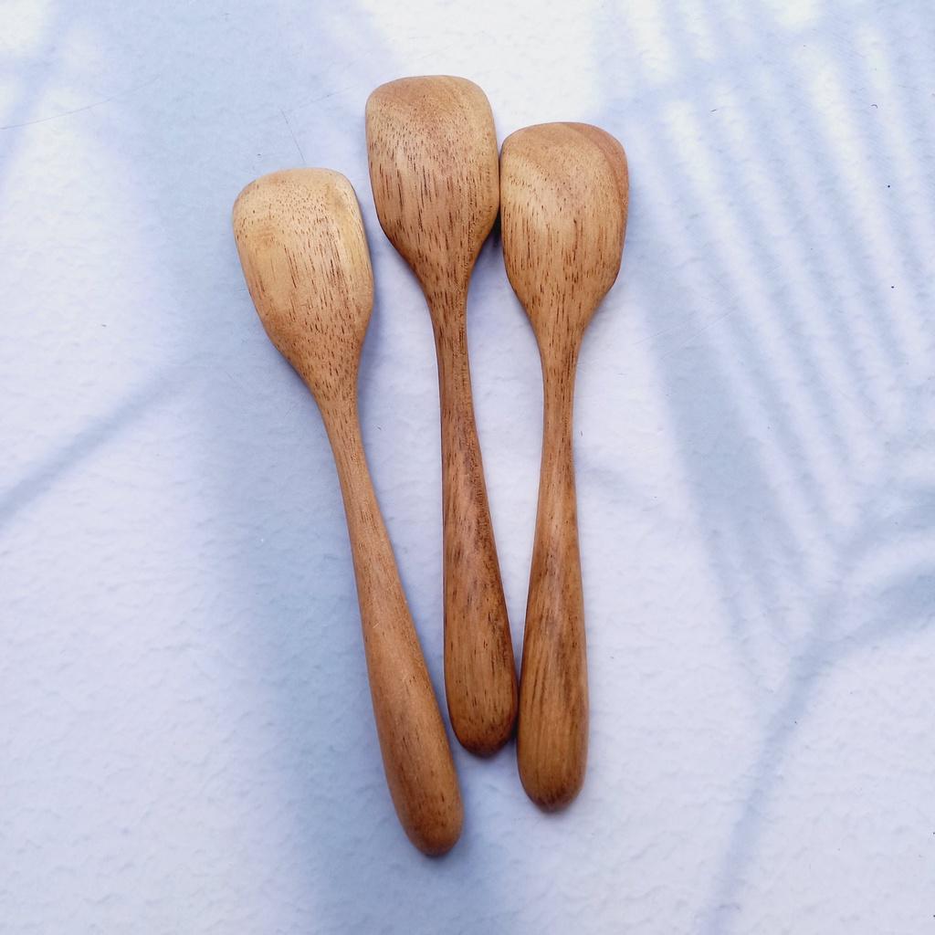 Thìa Gỗ Nhỏ Múc Gia Vị, Thìa Múc Trà Cà Phê, Miệng Vuông 13.5x2.5cm, Thìa Chụp Ảnh Decor