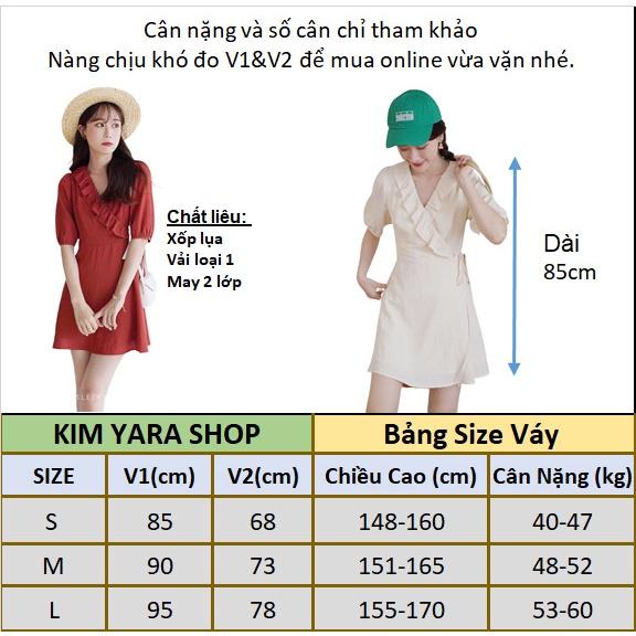 Váy trắng thiết kế dây bèo viền cổ V cột eo ngắn trên gối-NA7