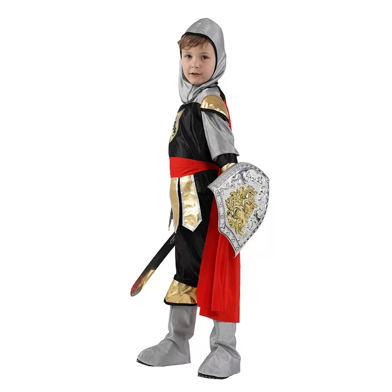 Combo Đồ Hóa Trang Halloween Cho Bé Trai - Chiến Binh Hoàng Gia Dũng Cảm + Khiên Và Kiếm | Brave Warrior - HMB0191