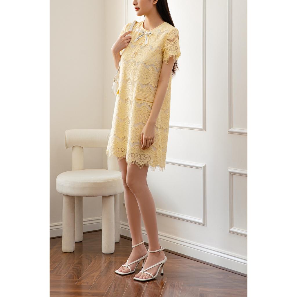 Đầm ren dáng suông đính nơ EDINI - D1464