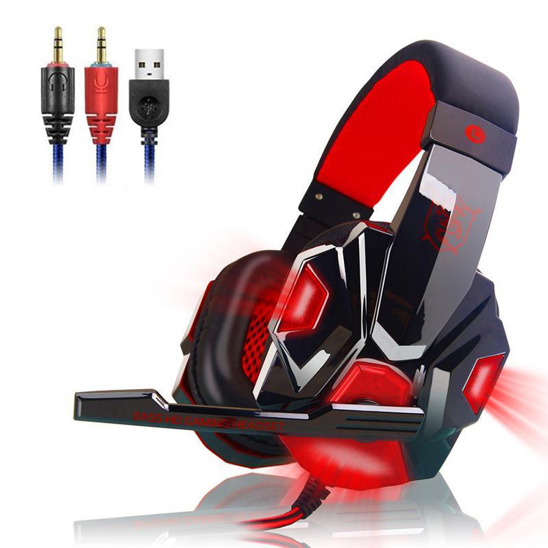 PC780 Tai Nghe Tai Nghe Chụp Tai Có Dây Game Thủ Tai Nghe Âm Thanh Stereo Tai Nghe Có Mic LED Cho Máy Tính PC PS4 Game Thủ Tai Nghe